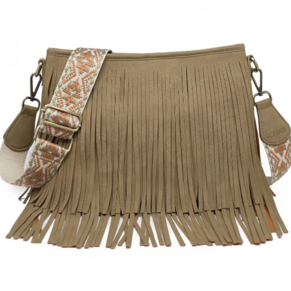 Jen and Co. Sadie Suede Fringe Crossbody Bag